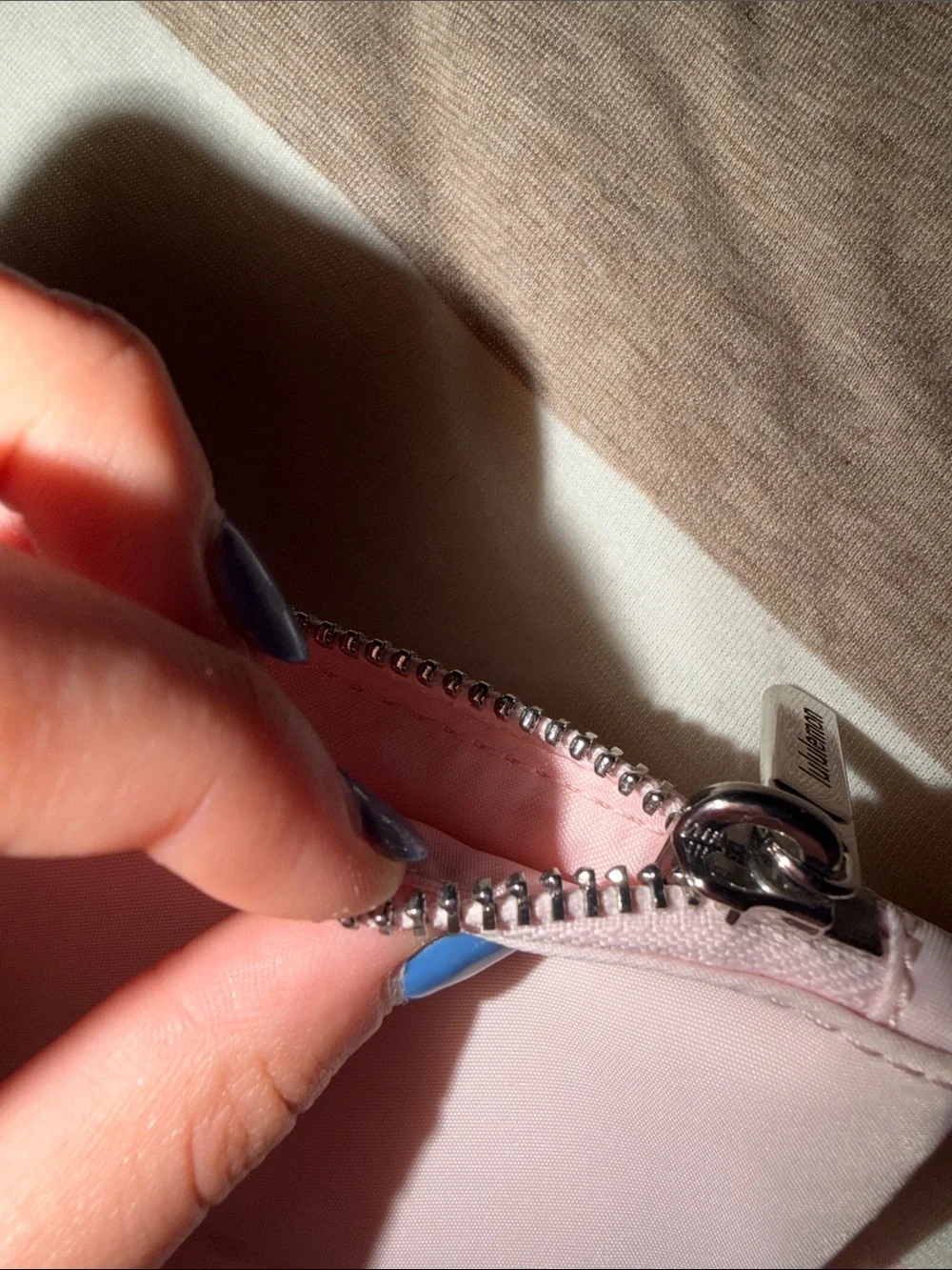 lululemon athletica Blush Pink Zip Card Holder with Clip
